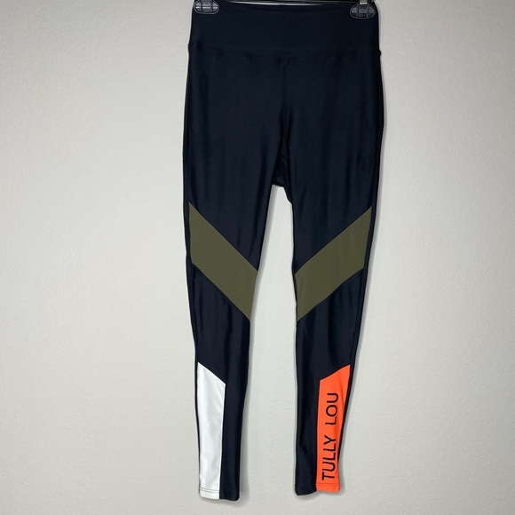 Tully Lou Shibuya Color Block Logo Leggings S - Picture 2 of 6
